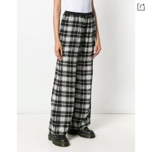 Marc Jacobs Plaid Silk Chiffon Wide Leg Pants